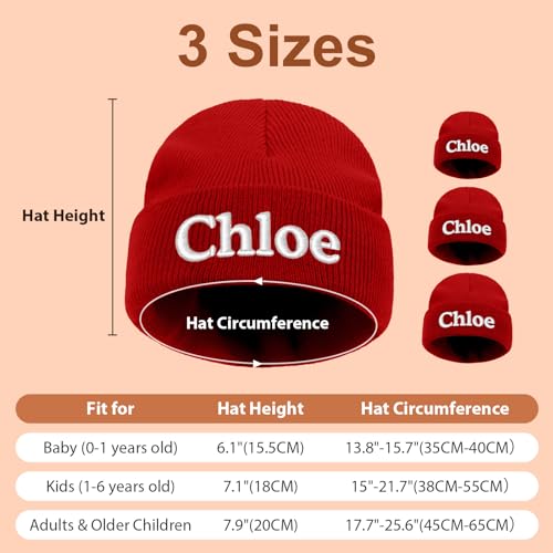 Custom Grey Beanie Hats for Baby Girls Boys - Personalized Embroidered Beanies with Name for Kids Teens Adults4