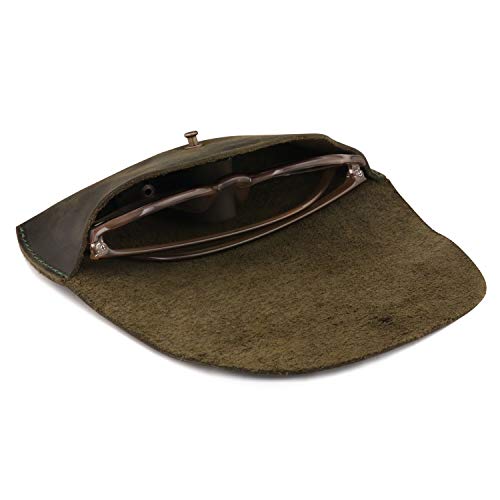 Image of Londo Genuine Leather Eyeglasses & Sunglasses Case with Button Closure