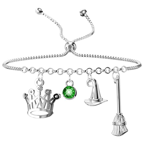 AICase Wicked Merch Witch Inspired Musical Gifts Broadway Musical Fans Charm Bracelet Elphaba and Glinda Gift Broadway Musical Merchandise