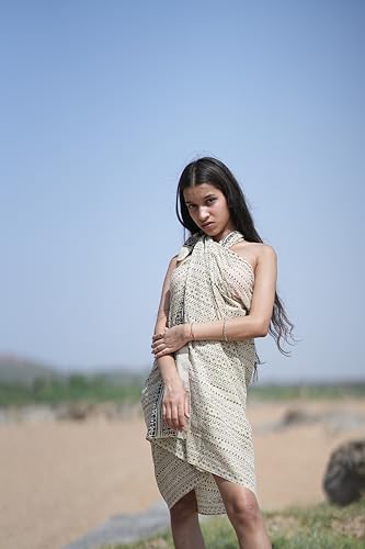 Boho Indian Travel Scarf – Block Print Sarong Ethical Boho Cotton Sarong – Handmade Fair Trade Beach Wrap2