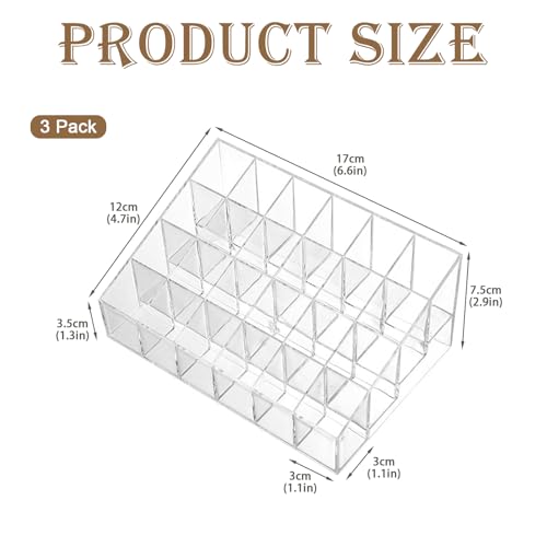 Image of 3Pack Essential Oil Holder,24Slots Plastics Essential Oil Storage,for Bottles Perfumes and Nail Polish Shelf,Essential Oil Organizer,Makeup Storage Rack