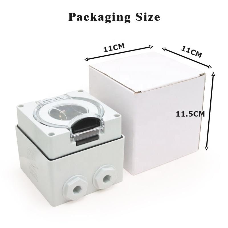 NEMA L6-30P Power Inlet Box, 30A 250V Outdoor Weatherproof Wall Socket, 12500W Generator Plug for Industrial Use