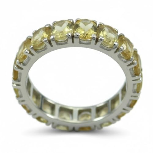 Image of 55Carat Choose Your Color Natural Gemstone Sterling Silver Band Ring Birthstone Friendship Love Size 5-13