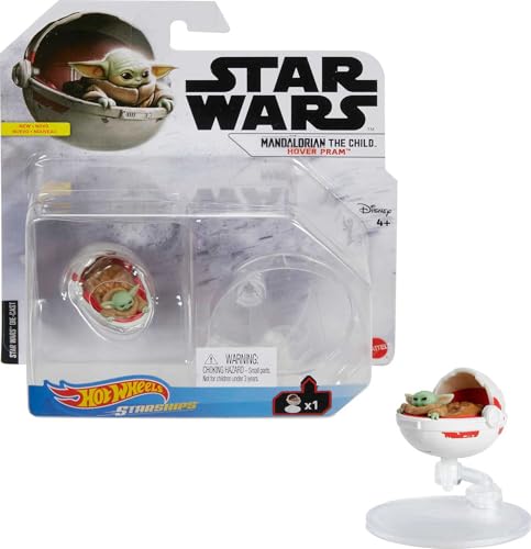 Hot Wheels Star Wars Starships - Véhicule/Voiture en métal - The Mandalorian The Child, Hover Pram