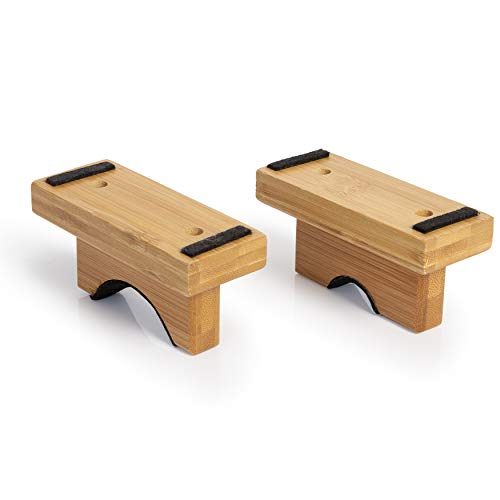 Cypress Sunrise Baseball Bat Display Case Desk Table Mantel Mount Horizontal Rack Brackets Hanger Holder I Bamboo Finish I Protective Felt I Hidden Hardware Included I Easy Installation
