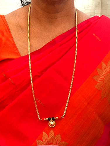 Image of Radha's Creations Golden Brass Mangalsutra Length 30.00 inches for Women