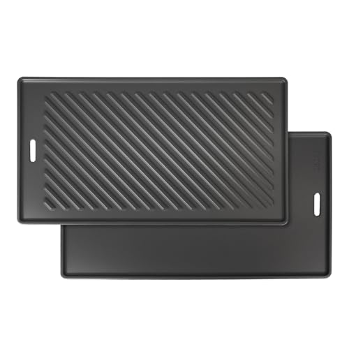 WELL GRILL BBQ Wendeplatte 45x24cm Gusseisen Grillplatte für allen Rösle Grill Zubehör Gussplatte Plancha Grillpfanne für Videro G2- / G3- / G4- / G6-Modelle (ab Modelljahr 2021)