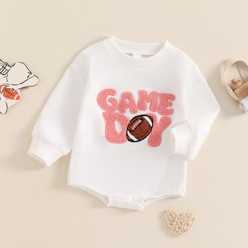 Baby Football Outfits Boy Girl Football Season Romper Long Sleeve Top Sweater Onesie Newborn Clothes3