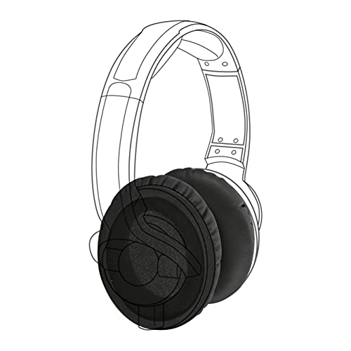 Reposición de almohadillas para audífonos KRK KNS6400, cuero sintético negro, 1 par miniatura 1