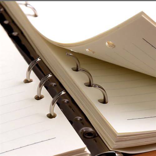 Carnet de notes A5 bleu rechargeable à spirale en cuir avec fermoir boucle - 4