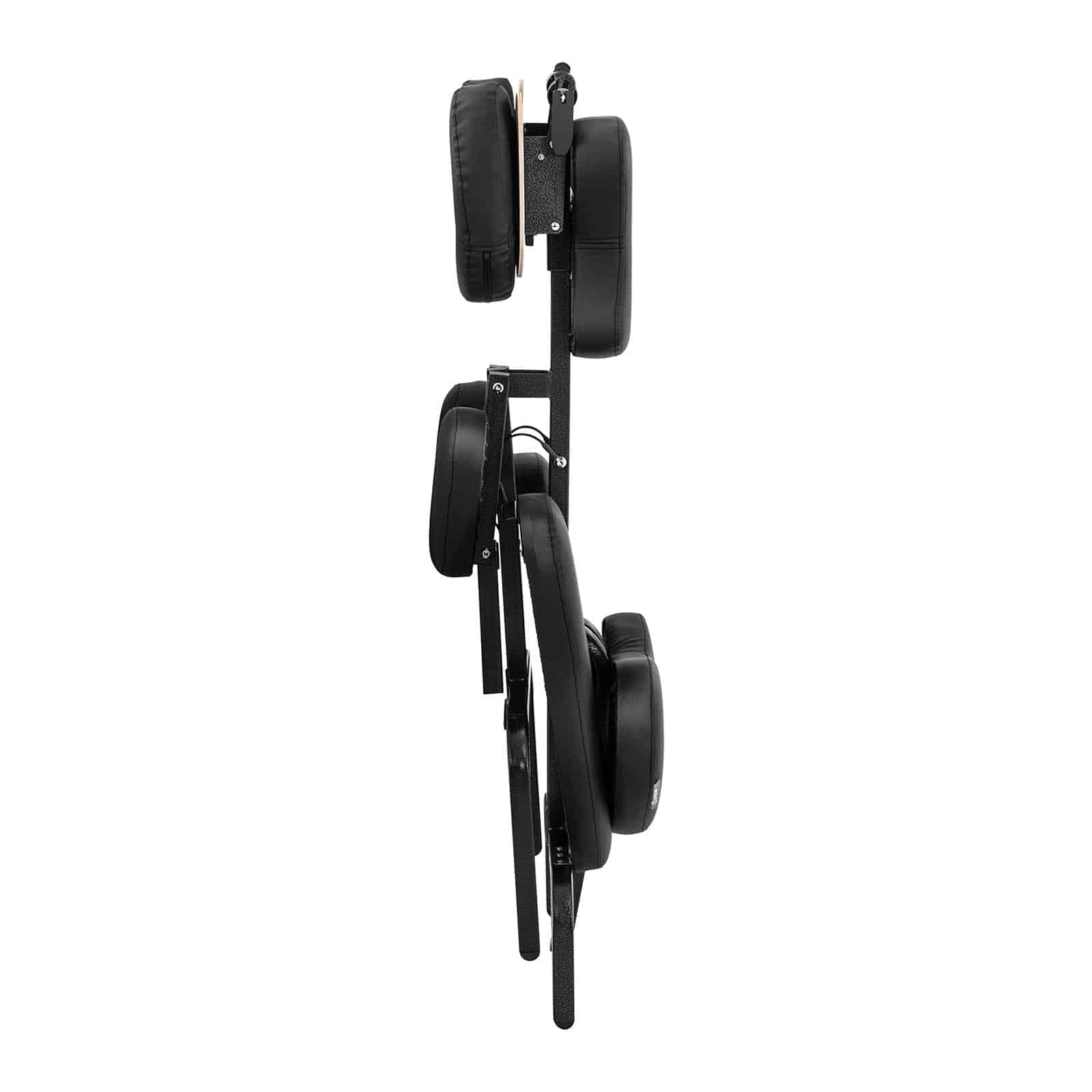 physa Silla De Masaje Plegable Sillón De Cosmética MONTPELLIER BLACK (Estructura de acero, Tapicería en PVC, Hasta 160 kg, Negro)