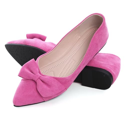 SAILING LU Ballet Flats for Womens Shoes Pointy Toe Cozy Flat Shoes Suede Comfortable Dressy Shoes Wear to Work Slip-on Moccasins4