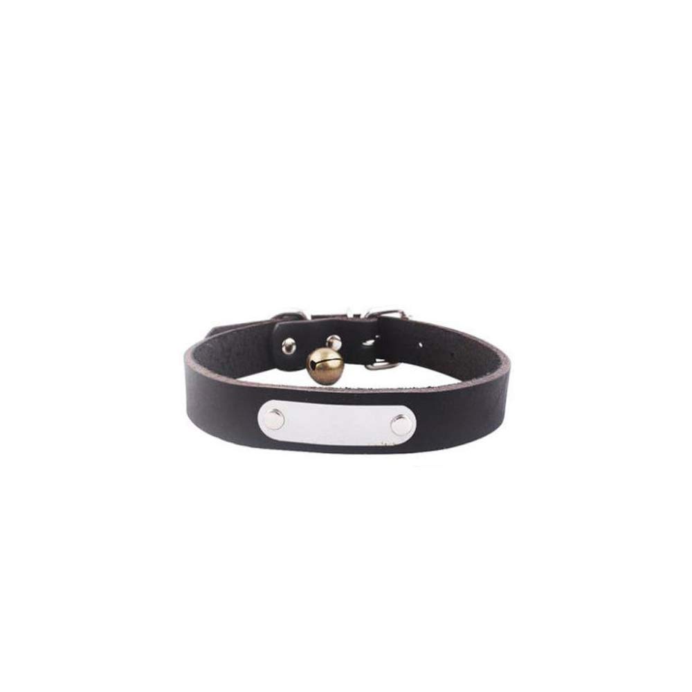 Collier chien REYG noir en cuir pour balades sereines grand chien 36-46cm