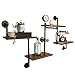 N / A LINLINZ Parete Mensola, Tubo Industriale Scaffalature Legno Rustico Scaffali Galleggianti 4 Livelli Montaggio A Parete Retro Bookshelf per Soggiorno, Cucina, Bar