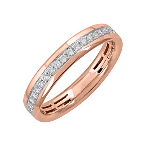 FINEROCK 1/4 Carat Diamond Wedding Band Ring in 10K Gold