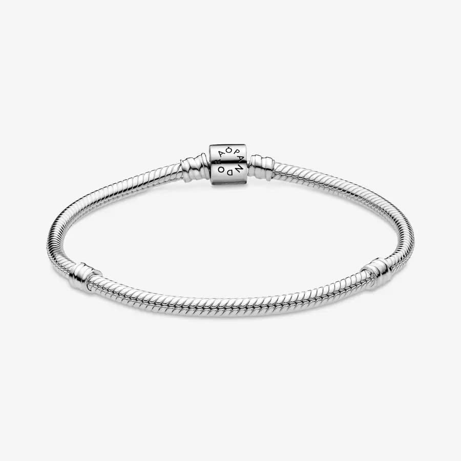 PANDORA Moments Barrel Clasp Snake Chain Bracelet - Silver Bracelet for Women - Sterling Silver - With Gift Box4