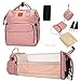 EVTI sac a langer bebe avec Matelas, sacs à dos à langer pour lange bebe, sac de voyage avec Lit Pliable et Pare-Soleil, Multifonction, mommy bag, 1 range-sucette+1 pochette couches offerts