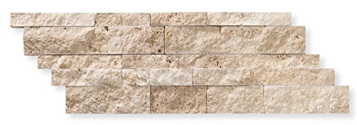 Ivory (Light) Travertine 7 X 20 Stacked Ledger Wall Panel