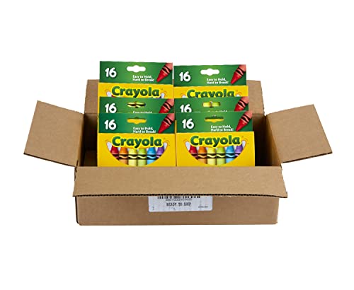 Image of Crayola Jumbo Crayons Bulk, 6 Sets of 16 Large Crayons for Toddlers & Kids, School Supplies, Gifts [Amazon Exclusive]