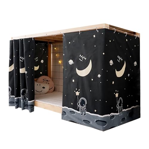Minache Students Dormitory Bunk Bed Curtain Cartoon Blackout Single Bed Curtain Privacy Shading Dustproof Bed Canopy, 1.15m, 2Pcs