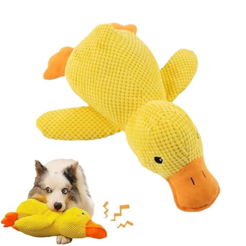 Anatra Gialla Giochi per Cani, Giocattoli per Cuccioli da Mastica, Giochi con Squeak per Cani, Peluche per Dog Indistruttibile, Forma di anatra gialla