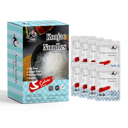 YUHO Shirataki Konjac Noodles Angel Hair Pasta Keto Gluten Free Low Carbs Fat Free Plant Based Vegan...