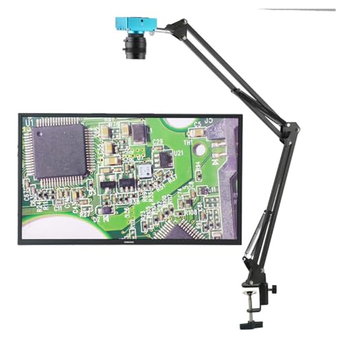 顕微鏡キット 1080P IMX307 VGA デジタルビデオ顕微鏡カメラ距離 35 ミリメートル PCB 修復ツール 顕微鏡レンズアダプター (Color : 48MP 38cm stand Set)