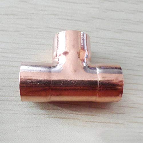 38mm Inner Dia x1.5mm Thickness Copper Equal tee Socket Weld End Feed Coupler Plumbing Fitting Water Gas Oil