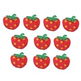 DECOMELODY 10 Pièces Lot de Jouets Peluche Chat Fraise Peluche Interactive Apaisante pour Morsure et Jeu et pour Animaux