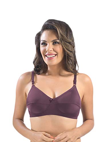 Image of SONARI Womens Cotton Everyday Bra | Non Padded, Wire Free, Comfortable Bra with Seamed Cups | Medium Coverage, Hook and Eye Closure for Everyday Wear | Adjustable Strap for a Customized Fit - Loreal