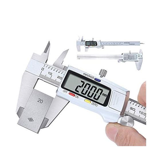 Calibre Digital,Pie de Rey Digital 150mm/6 Pulgadas Calibrador Profesional de Acero Inoxidable Calibrador Vernier con Pantalla Digital LED,Medir Diámetro Interno,Escalón,Diámetros y Profundidad