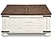 Signature Design by Ashley Wystfield Farmhouse Coffee Table with Storage, Hinged Lift Top, Wood, 36