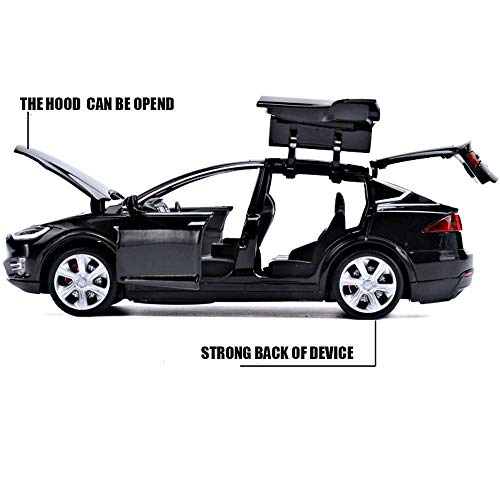 Image of Metal Pull Back Diecast Car 1:32 Tesla X90 Pull Back Car Model with Sound Light Boys Gifts Toys for KidsPack of 1】,multicolor