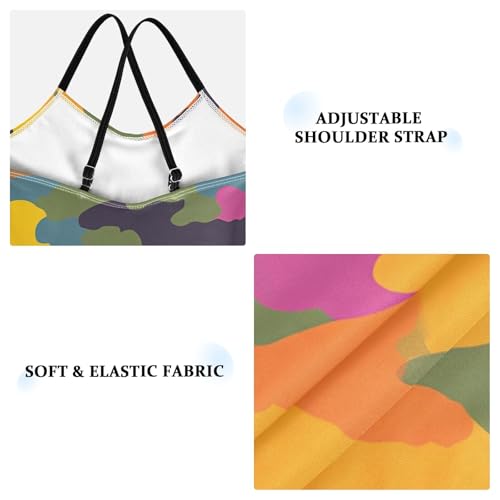 Bolaz Girls Swimsuits One-Piece Bathing Suits Summer Beach Swimwear for 3-10 Years Old-Yellow Purple Blue Camouflage Pattern3