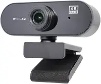 Webcam 4K para PC, foco automático PDAF, microfones com cancelamento de ruído AI duplo, correção automática de luz, webcam Plug & Play