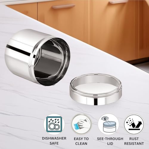 Image of Sizzle Flash Stainless Steel Canisters /Dabba /Storage Containers for kitchen with See Through Lid 325 ML - 1pcs