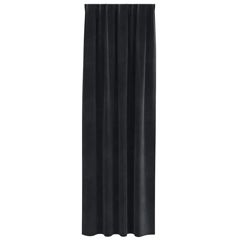 Juego de 2 cortinas opacas de terciopelo negro, 140 x 225 cm, opacas con ojales, para dormitorio, salón, habitación infantil, protección visual y protección solar