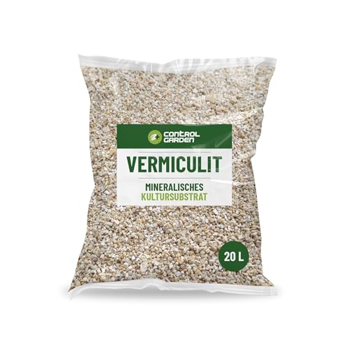 Control Garden Vermiculit 20L | Erde für Innen- und Außenpflanzen | Natürliches Substrat für Samen