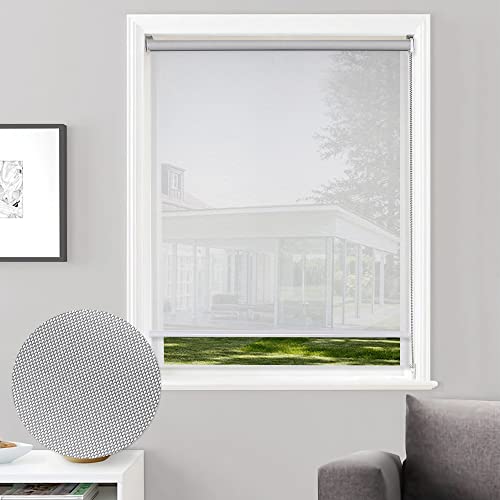 Cucraf Solar Window Shades Light Filtering Roller Shades For Windows Privacy Protection, Sheer Shades Uv Protection Blinds For Windows, Home, Office, Easy To Install,20" W X 72" H,Grey #TOP6
