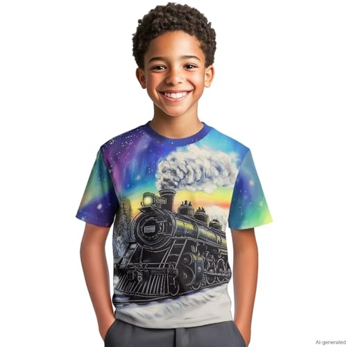 Image of WELLFLYHOM Kids Tshirts Girls Boys Short Sleeve Crewneck Tees Shirts Casual Sport Pullover Tops Size 3-16 Years