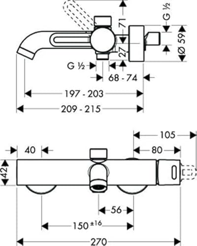 Hansgrohe Axor Uno² 28693000 Corner Fitting Set for Wall Bars – Chrome
