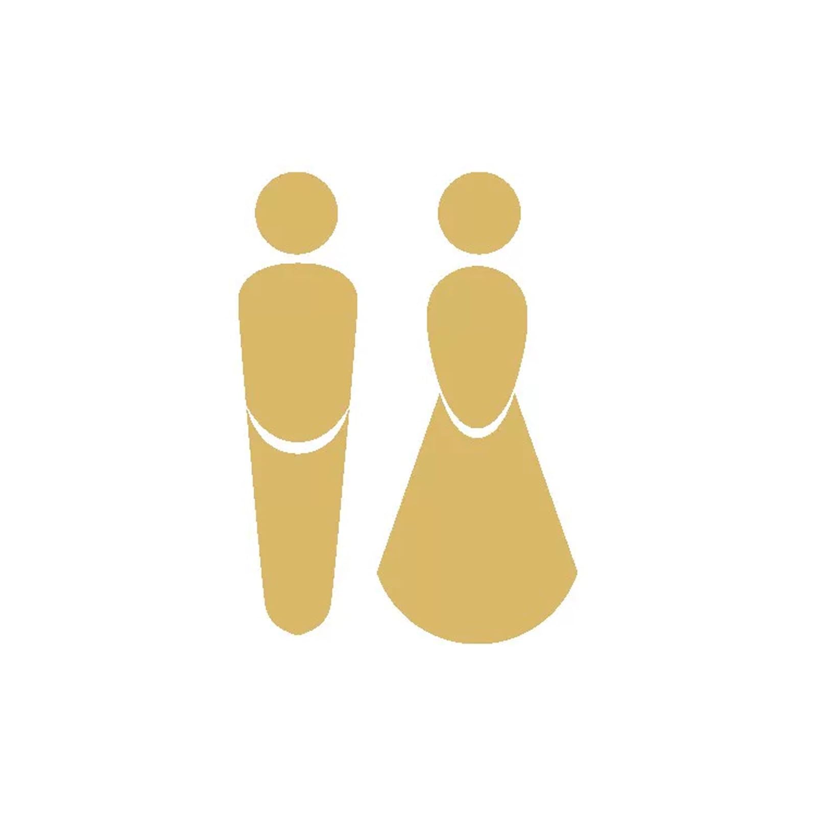Restroom Signs - Aluminium Restroom Sign for Business with Strong Self-Adhesive, Bathroom Door Signs for Home Office or Wall(Gold)