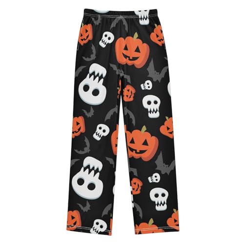 Funny Skull Bat Boys Pants Boys Athletic Pants Long Pant for Boy with Pockets Wide-Leg Size 6-14Y