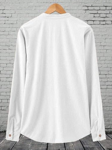 Image of Noble Monk Men Polycotton Solid Regular Kurta || Casual Plain Stylish Shirt for Man || Full Sleeve Band Collar Tshirt for Men || Casual Wear Tshirt for Man