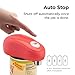 Kitchen Mama One Touch Can Opener: Open Cans with Simple Press of A Button - Auto Stop As Task Completes, Ergonomic, Smooth Edge, Food-Safe, Battery Operated, Electric Can Opener (Red)