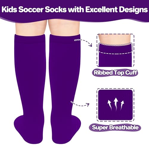 qikqik Kids Soccer Socks Toddler Soccer Socks Youth Baseball Socks Boys Football Socks Girls Softball Sock for Girls Youth2