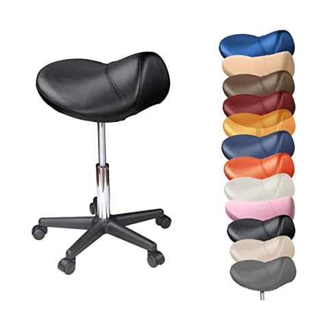 Sattelhocker/Sattelstuhl mit PU Rollen für alle Böden - ergonomisch - stufenlos höhenverstellbar - viele Farben - 360° drehbar Cover