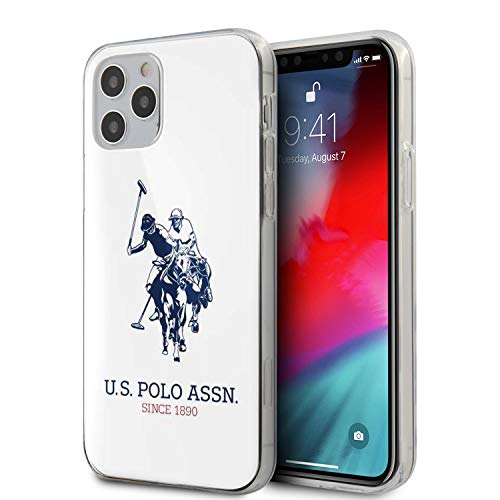 US Polo USHCP12MTPUHRWH Shiny Big Logo Coque pour iPhone 12/12 Pro 6,1" Blanc