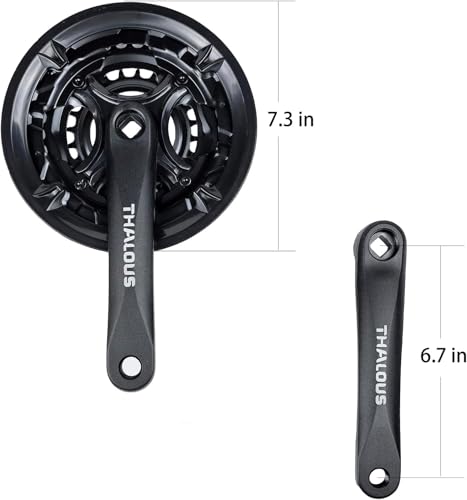 THALOUS Bicycle Crankset 6 7 8 Speed 42/34/24T Universal Square Crank Set 170MM Crank Arm for Mountain Bike
