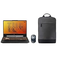ASUS TUF Gaming F15 (2021), 15.6″ (39.62 cms) FHD 144Hz, Intel Core i5-10300H 10th Gen, GTX 1650 4GB Graphics, FX506LH-HN258W & Asus BP1504 39.62 cm (15.6-inch) Laptop Backpack (Dark Grey)